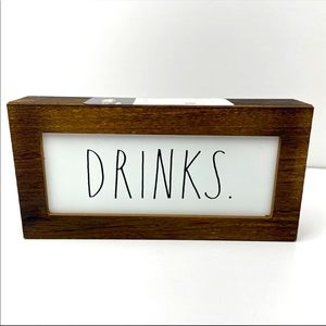 Rae Dunn “DRINKS” shelf sitter sign